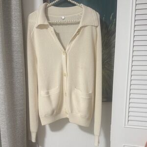 NWOT Margaret O’Leary Joey Jacket. Off White, generous Size Small.